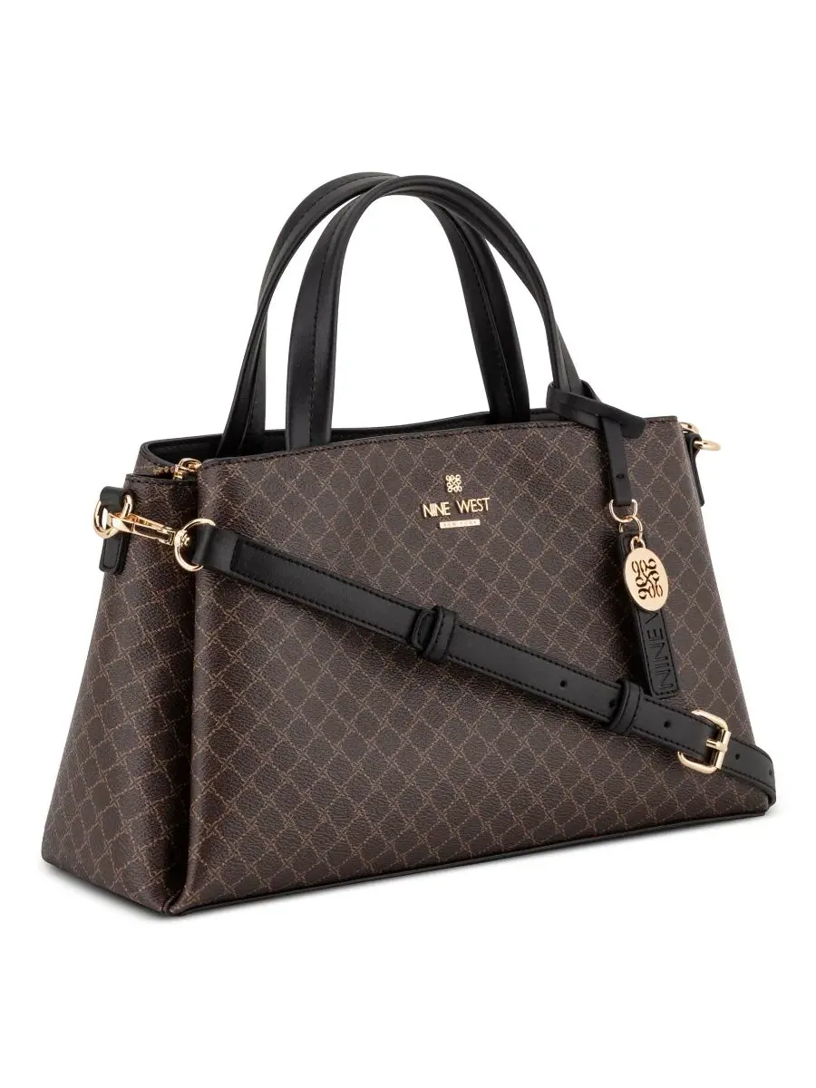 Сумка-шопер Nine West Luela Large Top Handle Satchel — изображение 3 из 4, коричневый/черный