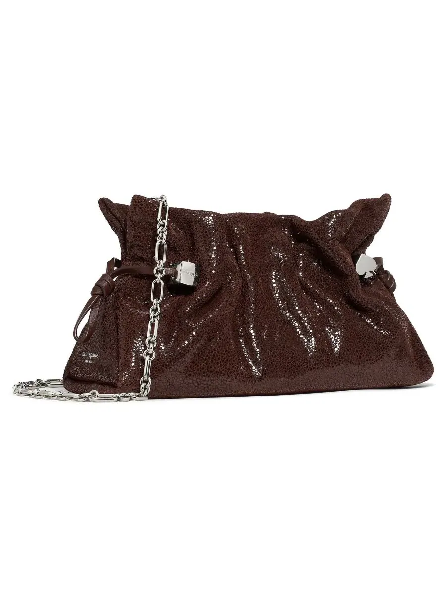 Небольшая сумка-клатч Rio Dot Suede с цепочкой kate spade new york — изображение 2 из 6, шоколадный