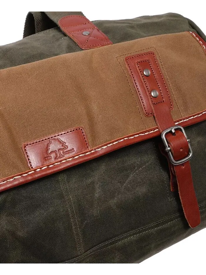 Дорожная сумка из вощеного холста Stone Creek TSD BRAND — изображение 13 из 14, оливковый
