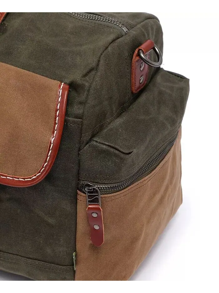 Дорожная сумка из вощеного холста Stone Creek TSD BRAND — изображение 14 из 14, оливковый