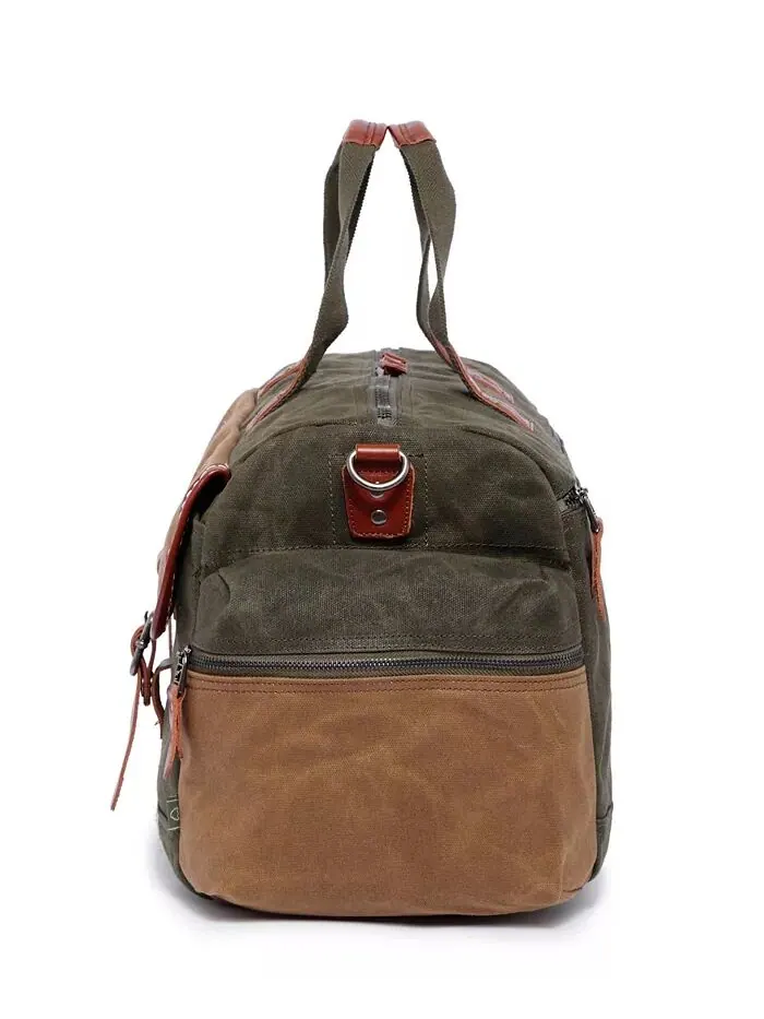 Дорожная сумка из вощеного холста Stone Creek TSD BRAND — изображение 5 из 14, оливковый