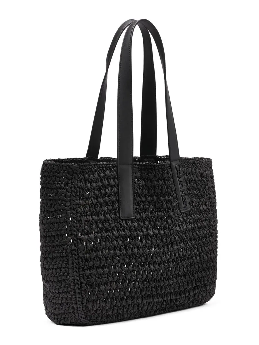 Сумка-тоут Calvin Klein Joan из рафии — изображение 3 из 7, черный