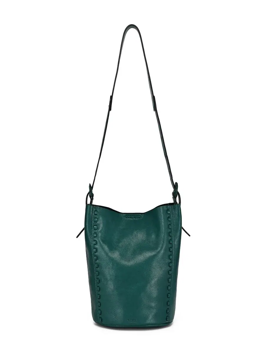 Сумка-баррель из кожи Kale Green OLD TREND — изображение 1 из 7, зеленый