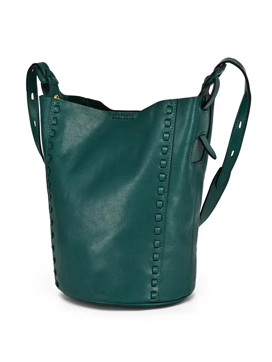 Сумка-баррель из кожи Kale Green OLD TREND — изображение 5 из 7, зеленый