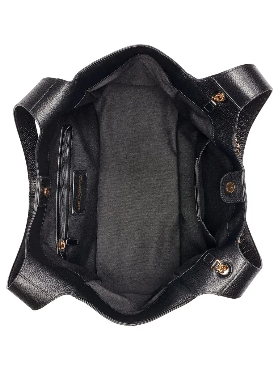 Сумка-шопер из натуральной кожи Ina Leather KARL LAGERFELD PARIS — изображение 4 из 7, черный/золотистый