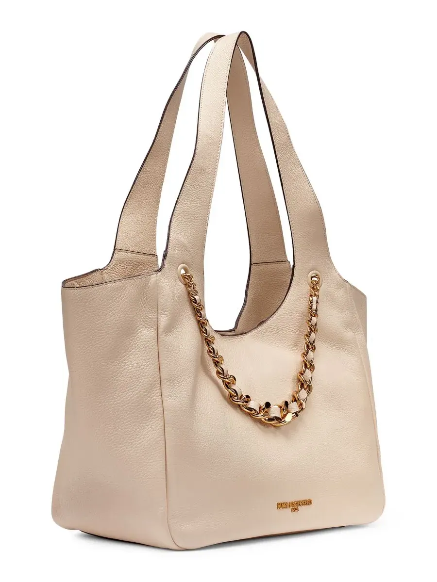 Сумка-тоут из натуральной кожи Ina Leather Extra-Large Tote KARL LAGERFELD PARIS, Brie — изображение 3 из 5