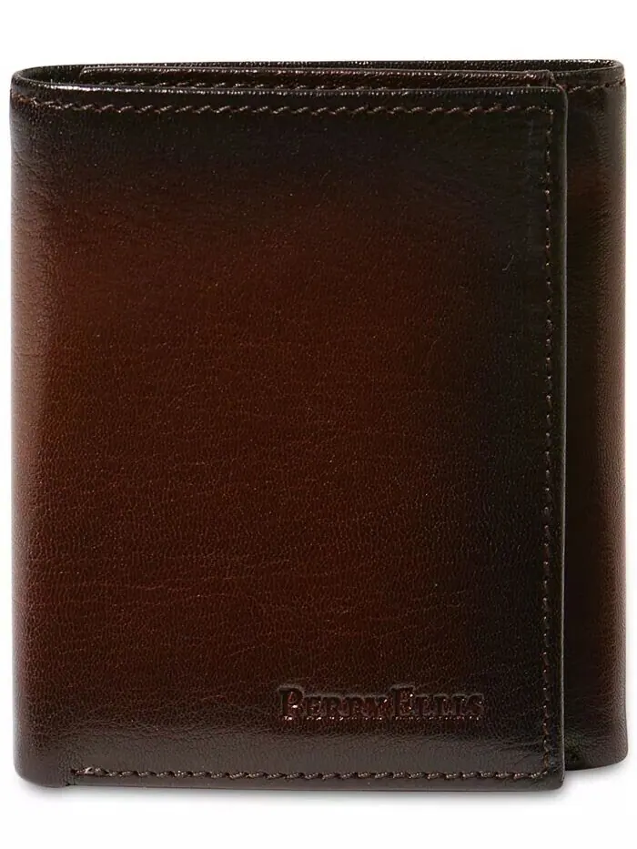 Коллекция мужских кожаных кошельков Perry Ellis Trifold Perry Ellis Portfolio — изображение 2 из 3, коричневый