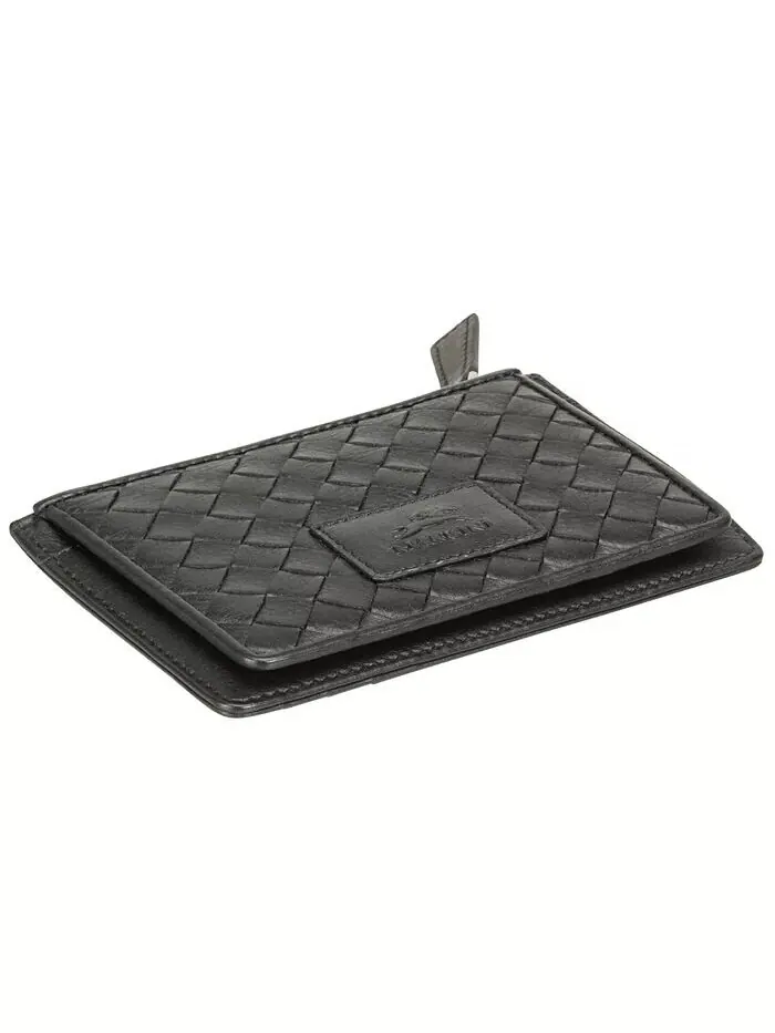 Женская коллекция Basket Weave с RFID-защитой для карт и карманом для монет Mancini — изображение 6 из 7, черный