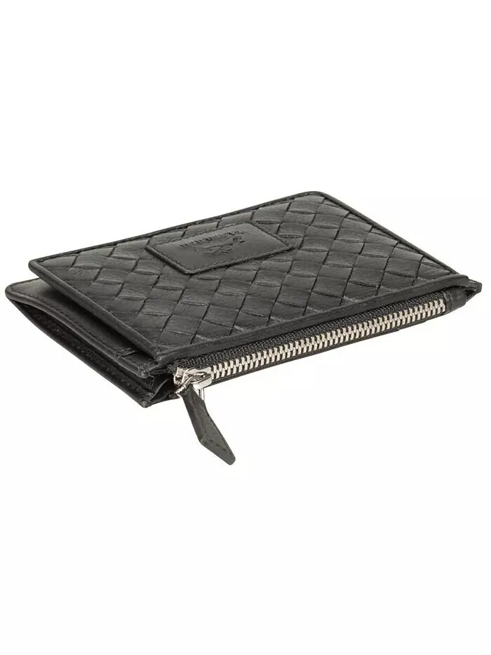 Женская коллекция Basket Weave с RFID-защитой для карт и карманом для монет Mancini — изображение 7 из 7, черный