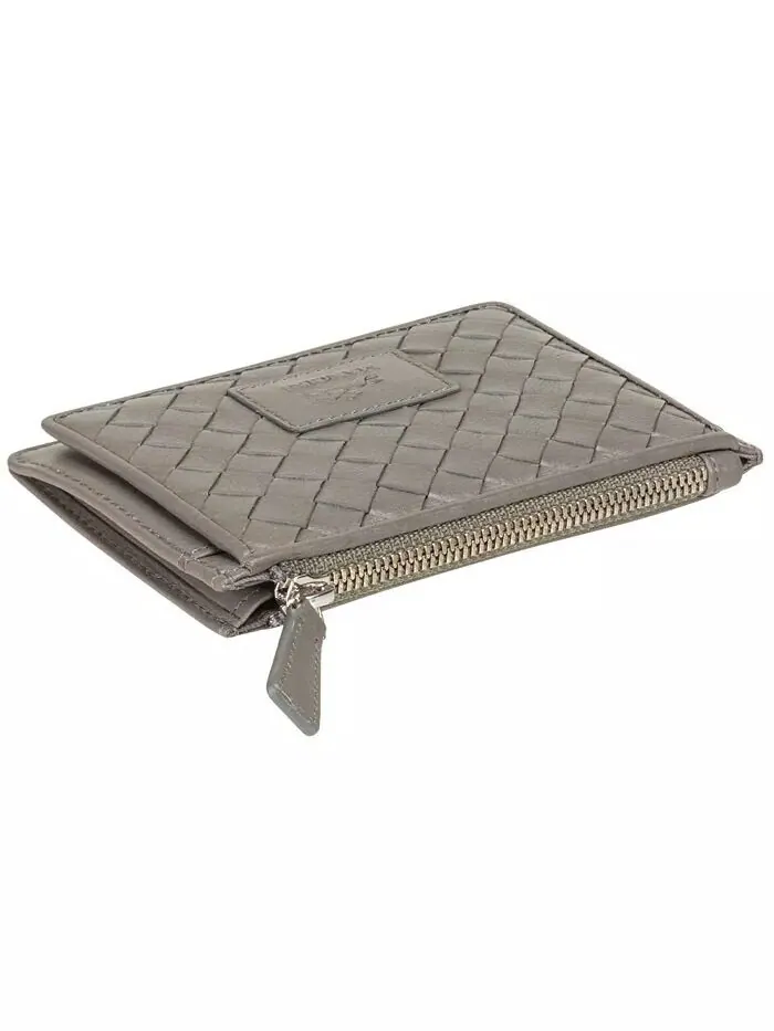Женский чехол для карт с защитой RFID и карманом для монет из коллекции Basket Weave Mancini — изображение 7 из 7, серый