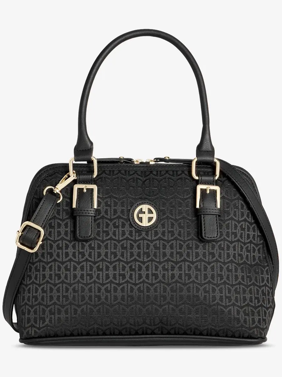 Жаккардовая сумка-шопер Dome Satchel Giani Bernini — черный