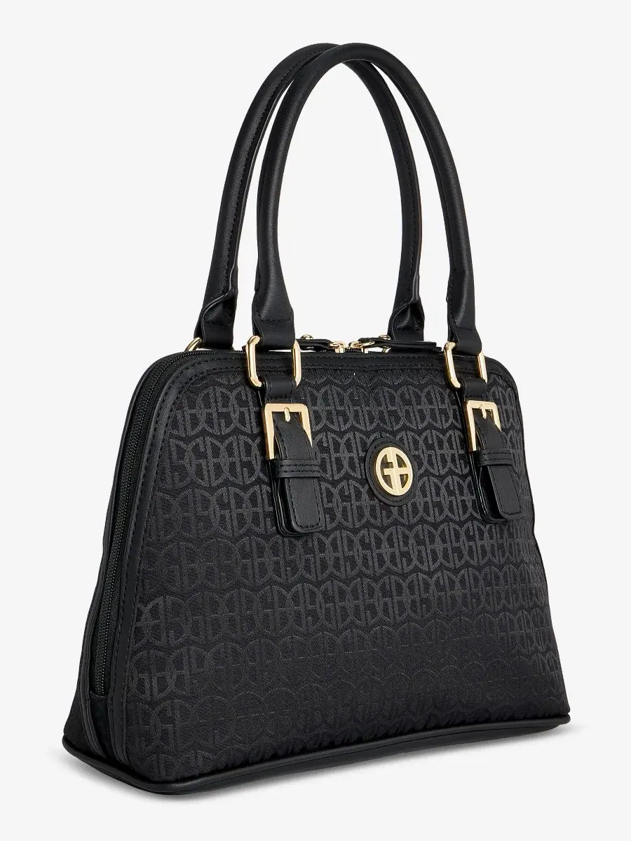 Жаккардовая сумка-шопер Dome Satchel Giani Bernini — изображение 2 из 4, черный