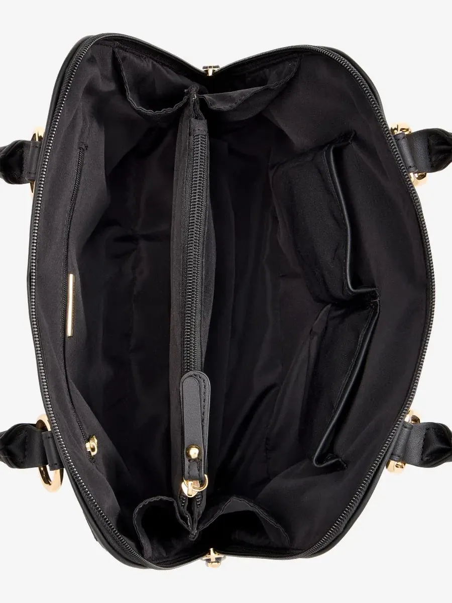 Жаккардовая сумка-шопер Dome Satchel Giani Bernini — изображение 4 из 4, черный