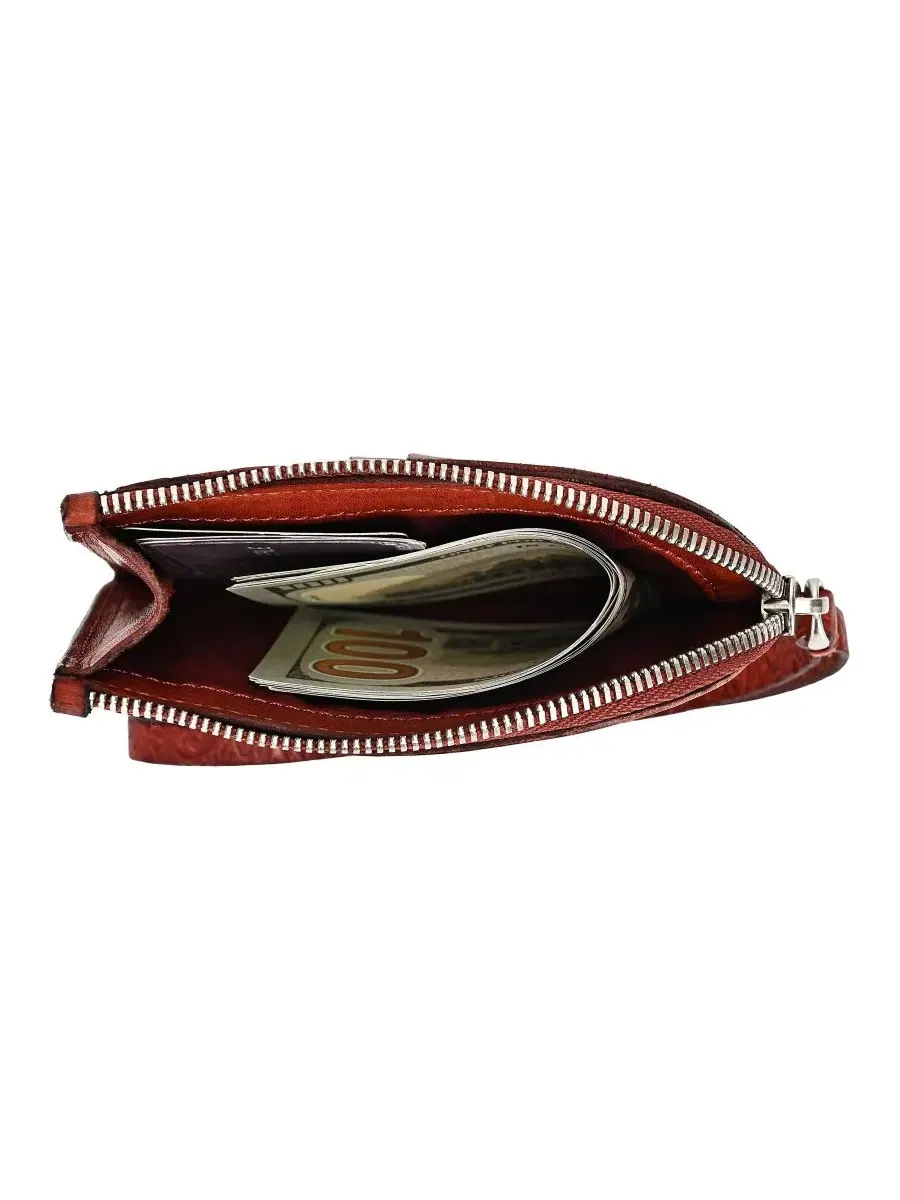 Визитница-кошелек из натуральной кожи Lily Traveler Mini OLD TREND — изображение 5 из 6, коричневый