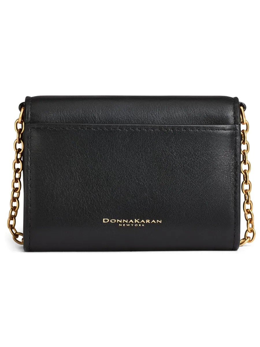 Женский кошелек Malverne String Wallet Donna Karan New York — изображение 3 из 8, черный/золотистый