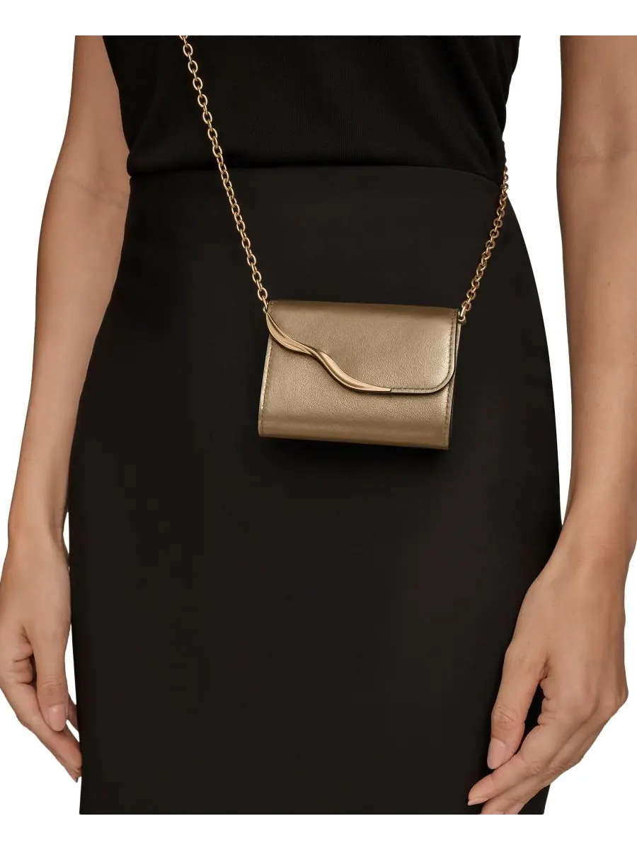 Женский кошелек Malverne String Wallet Donna Karan New York — изображение 7 из 8, черный/золотистый