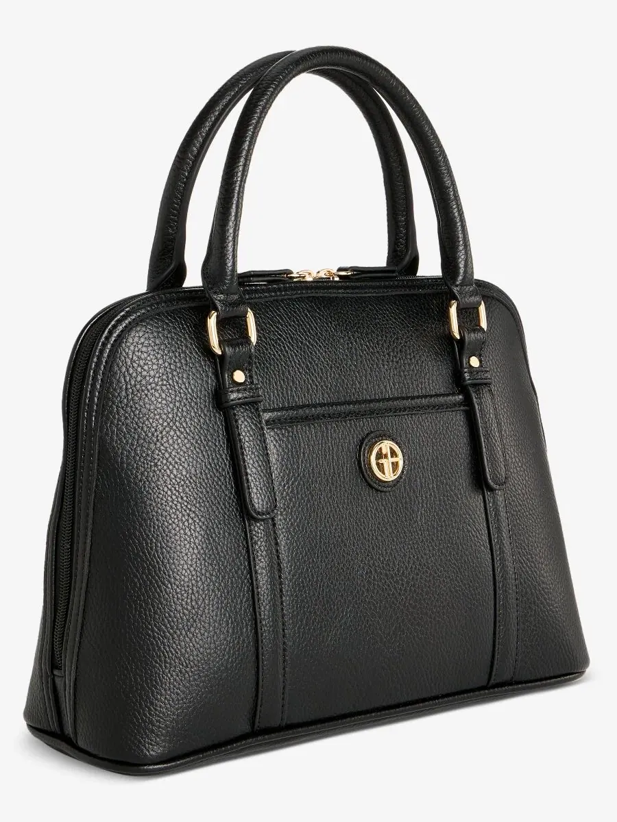 Сумка-саквояж Pebble Detailed Dome Satchel Giani Bernini — изображение 3 из 7, черный