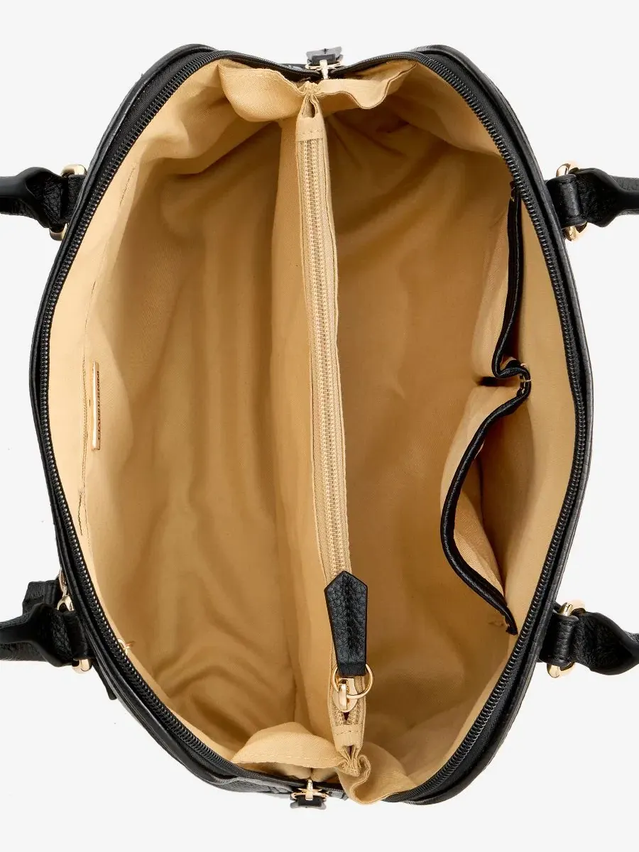 Сумка-саквояж Pebble Detailed Dome Satchel Giani Bernini — изображение 5 из 7, черный