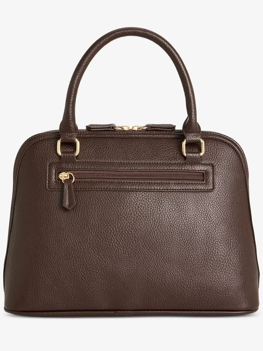 Сумка-саквояж Pebble Detailed Dome Satchel Giani Bernini — изображение 4 из 7, кофейный