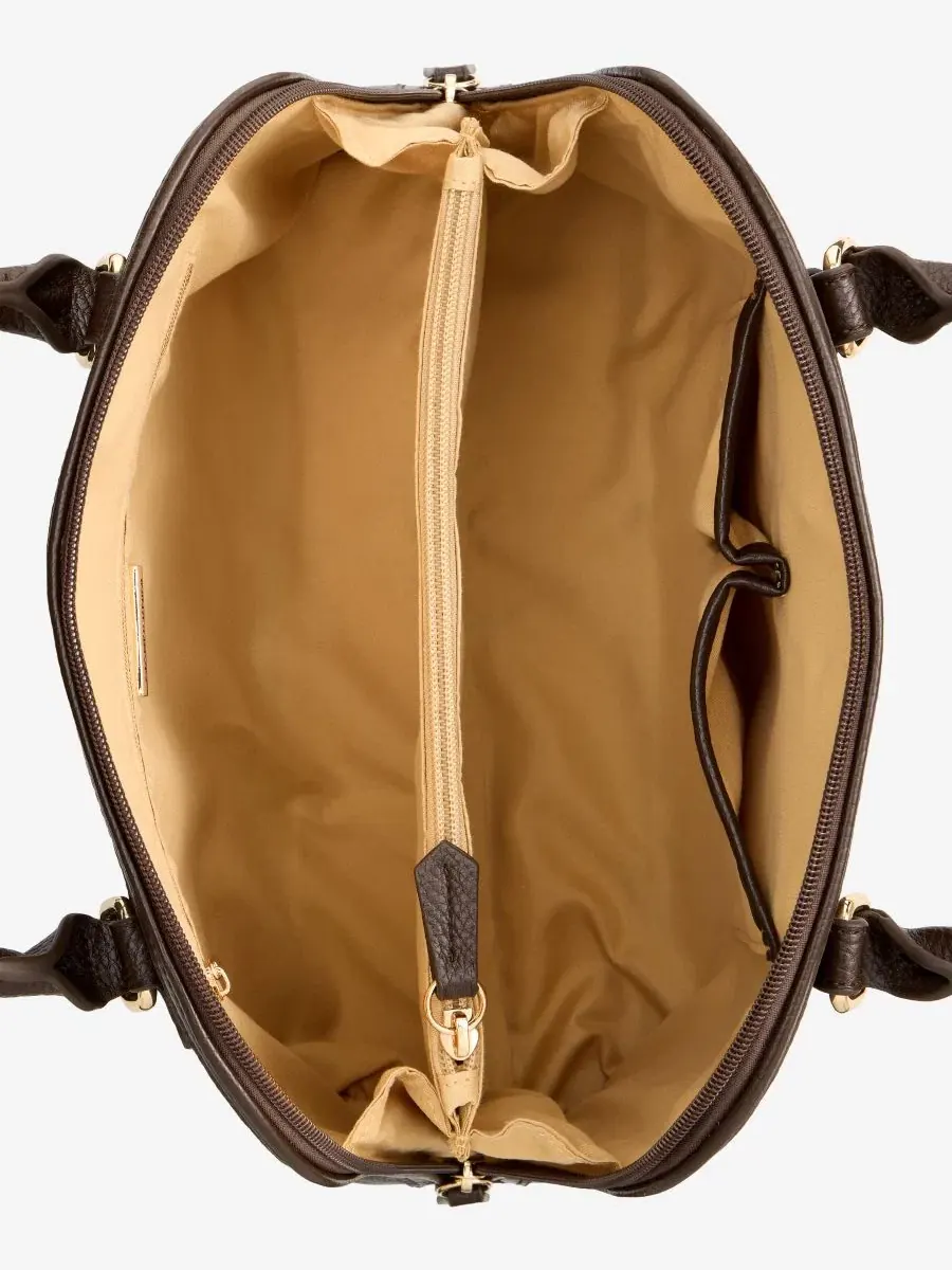 Сумка-саквояж Pebble Detailed Dome Satchel Giani Bernini — изображение 5 из 7, кофейный