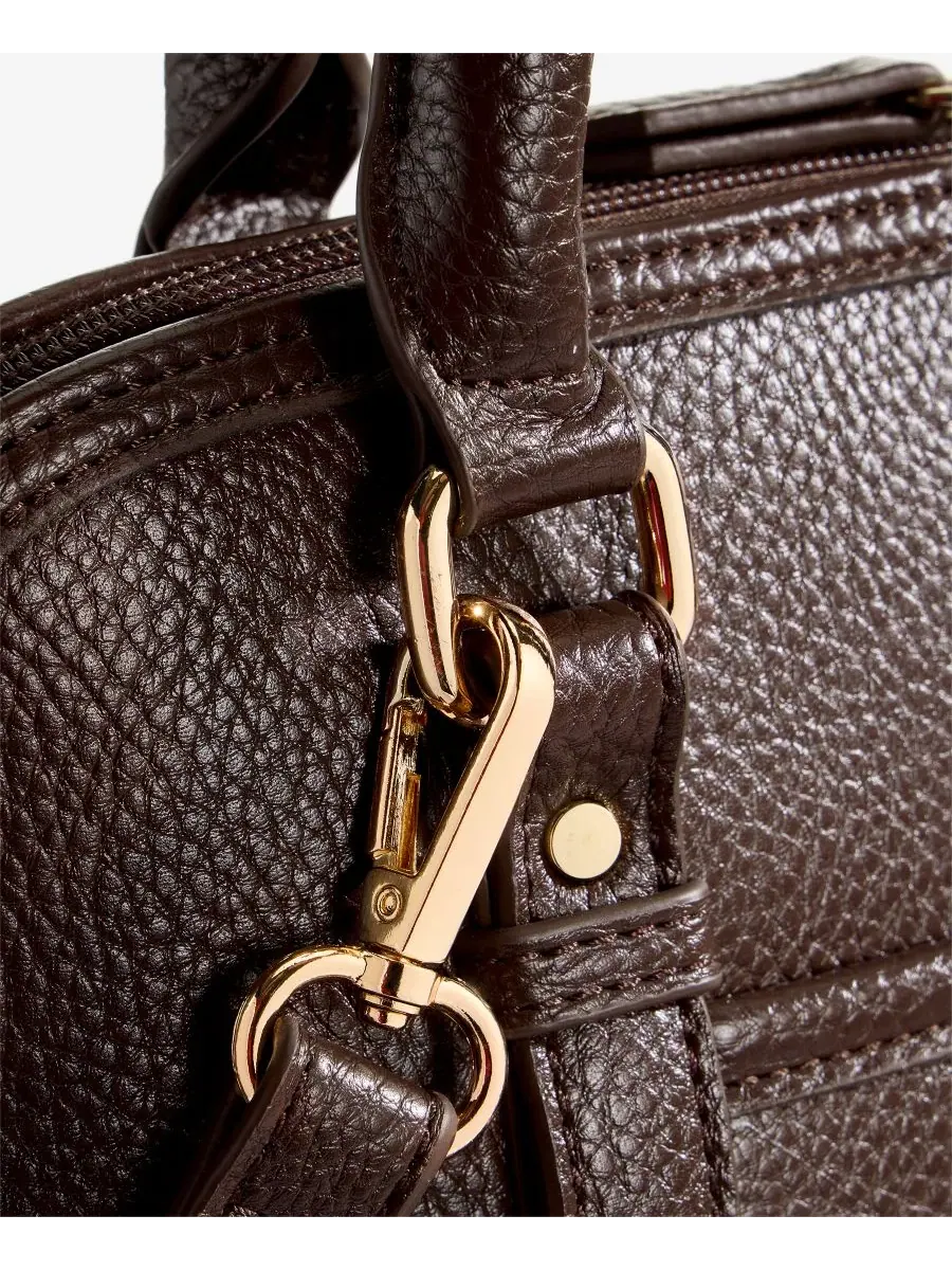 Сумка-саквояж Pebble Detailed Dome Satchel Giani Bernini — изображение 6 из 7, кофейный