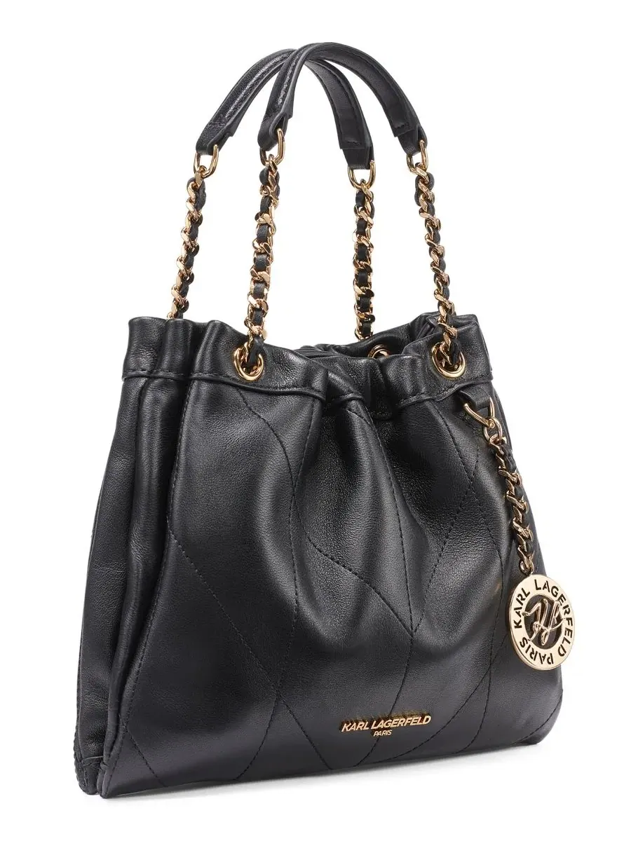 Небольшая сумка-кроссбоди Amandine Small Crossbody Handbag KARL LAGERFELD PARIS — изображение 3 из 8, черный/золотистый
