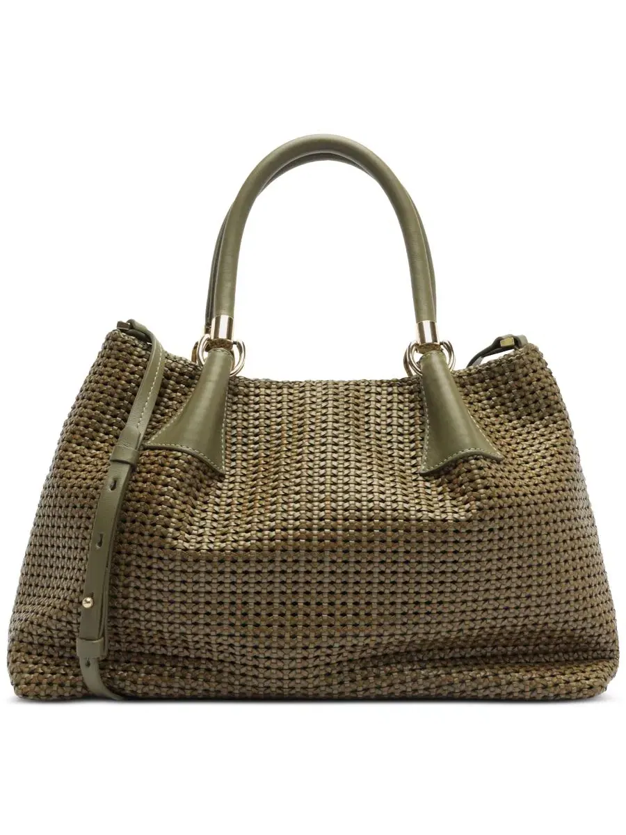 Большая плетеная сумка-тоут Eva Large Tote Arezzo — изображение 2 из 5, зеленый