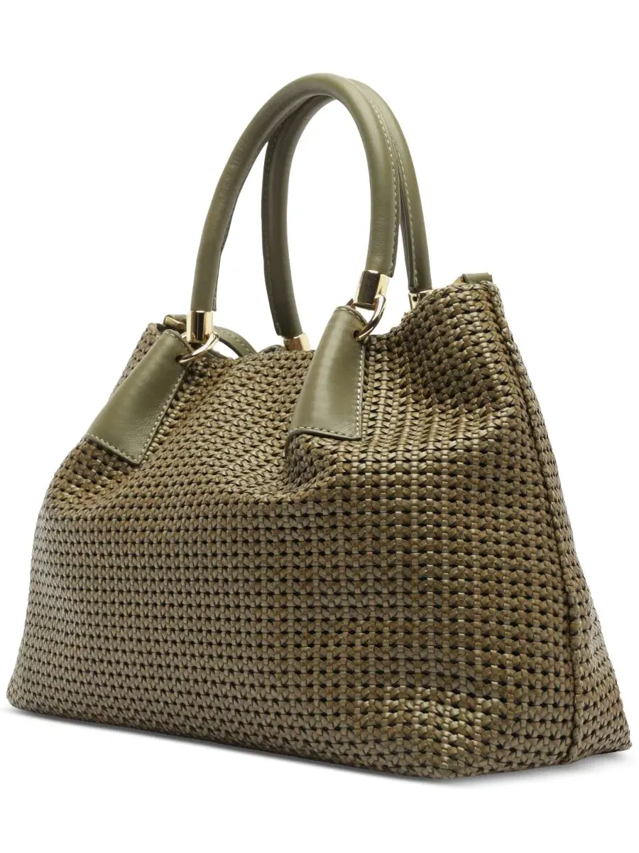 Большая плетеная сумка-тоут Eva Large Tote Arezzo — изображение 5 из 5, зеленый