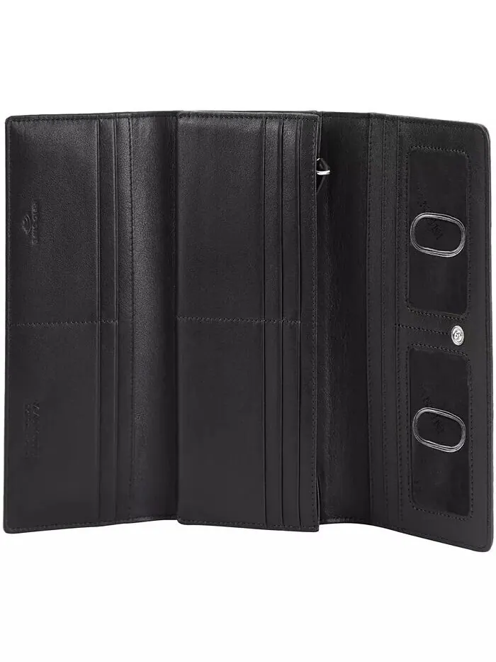 Женский кошелек тройного сложения с защитой RFID Croco2 Mancini — изображение 7 из 7, коричневый