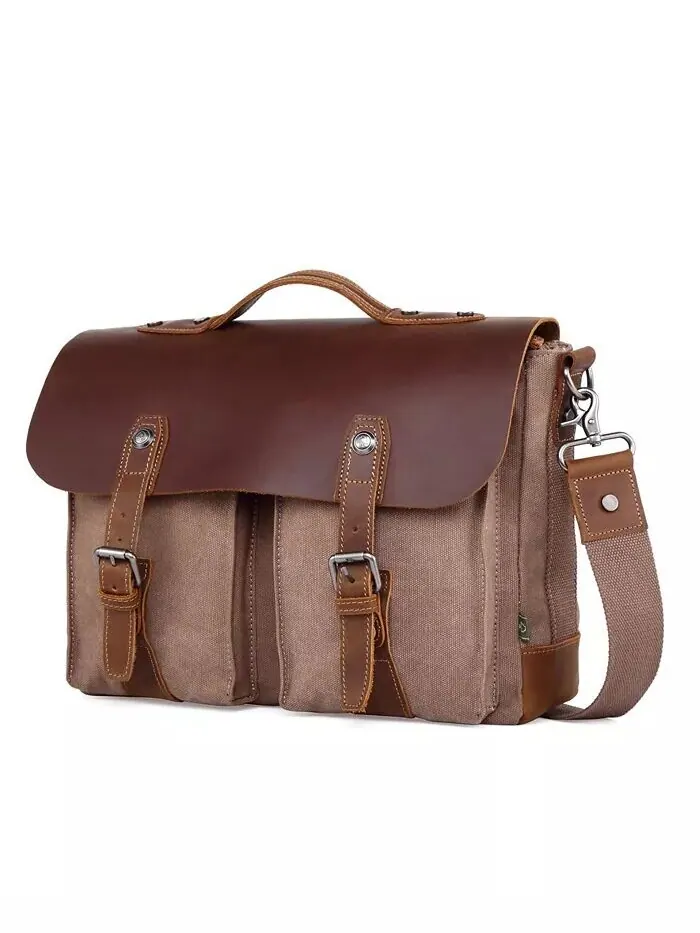 Сумка-мессенджер Hudson Canvas TSD BRAND — изображение 1 из 14, коричневый