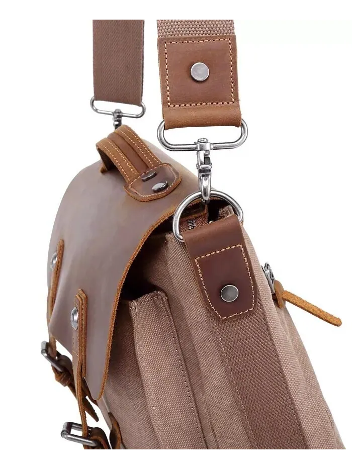 Сумка-мессенджер Hudson Canvas TSD BRAND — изображение 10 из 14, коричневый