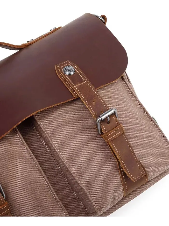 Сумка-мессенджер Hudson Canvas TSD BRAND — изображение 11 из 14, коричневый