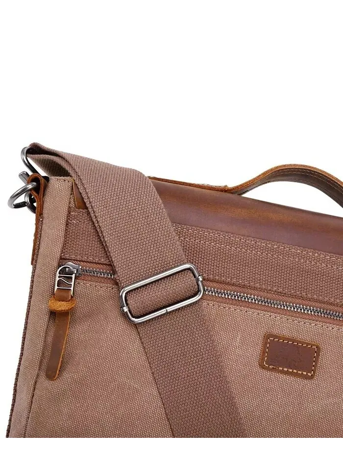 Сумка-мессенджер Hudson Canvas TSD BRAND — изображение 12 из 14, коричневый