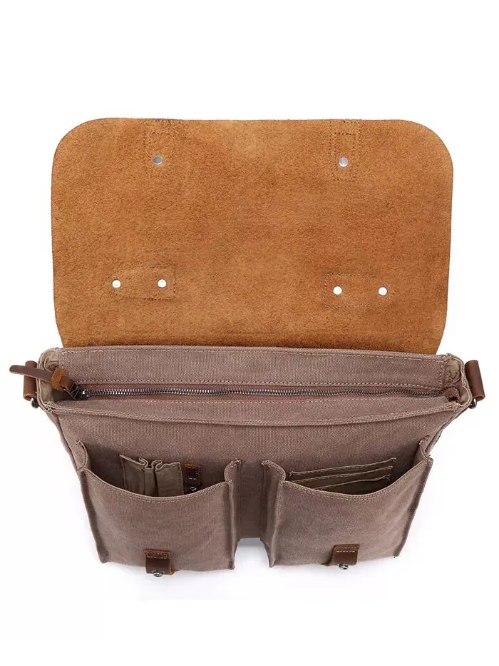Сумка-мессенджер Hudson Canvas TSD BRAND — изображение 5 из 14, коричневый