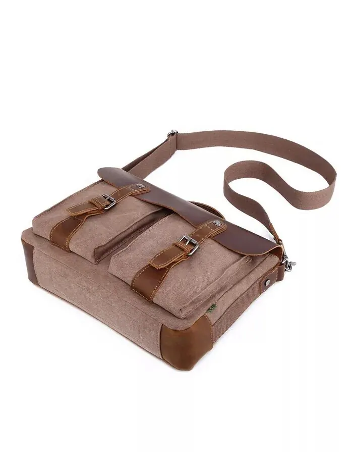 Сумка-мессенджер Hudson Canvas TSD BRAND — изображение 7 из 14, коричневый