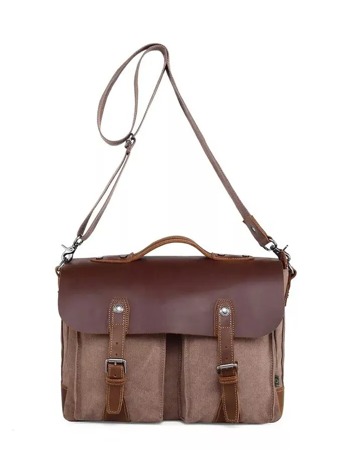 Сумка-мессенджер Hudson Canvas TSD BRAND — изображение 8 из 14, коричневый