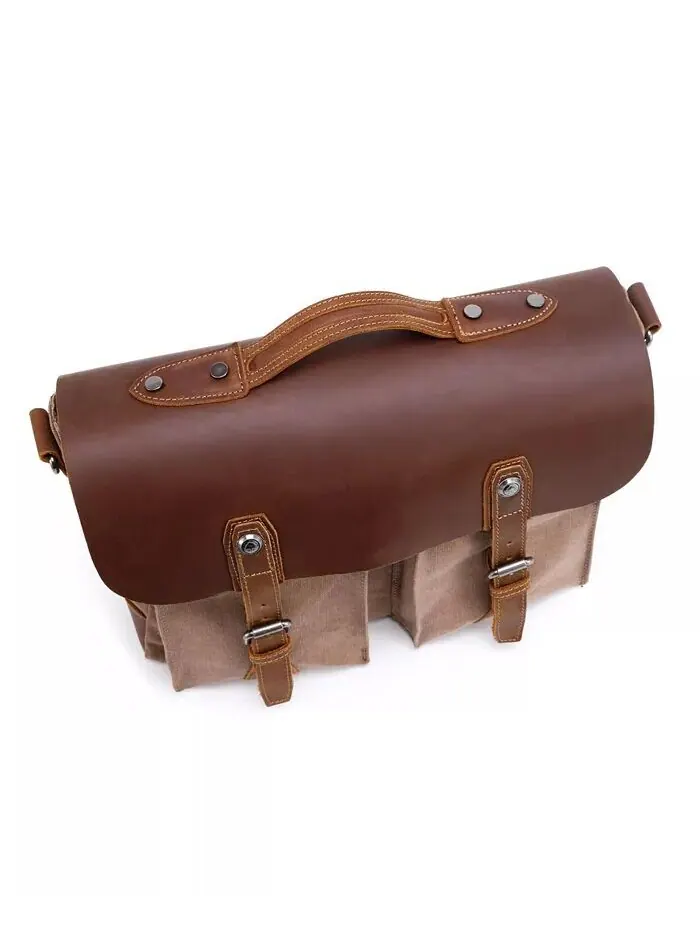 Сумка-мессенджер Hudson Canvas TSD BRAND — изображение 9 из 14, коричневый