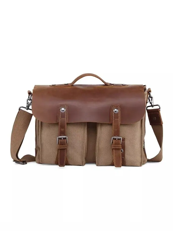 Сумка-мессенджер Hudson Canvas TSD BRAND — изображение 1 из 15, хаки