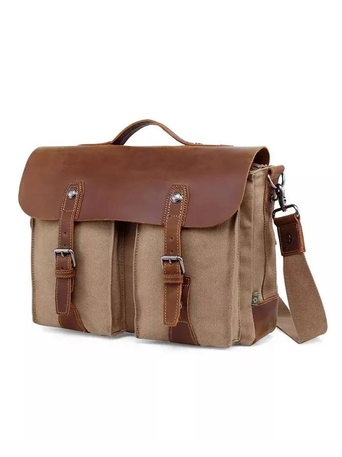 Сумка-мессенджер Hudson Canvas TSD BRAND — изображение 2 из 15, хаки