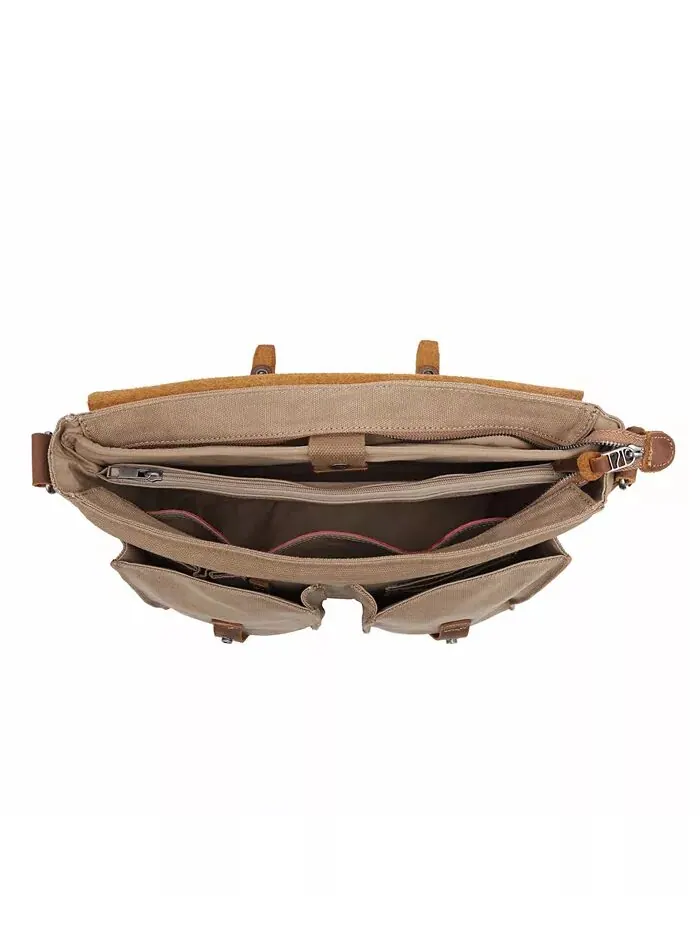 Сумка-мессенджер Hudson Canvas TSD BRAND — изображение 5 из 15, хаки