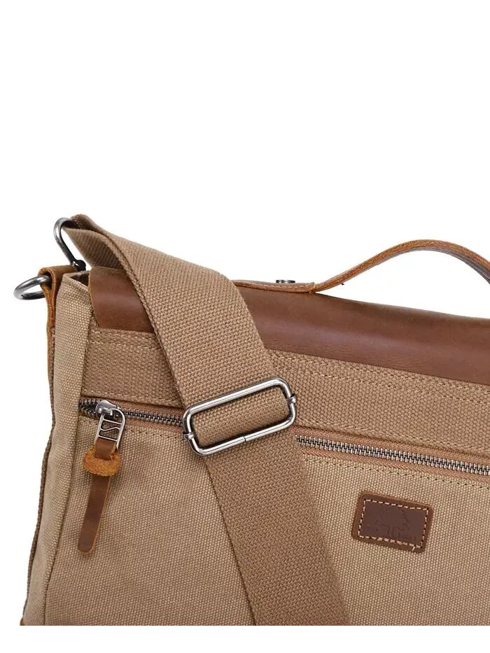 Сумка-мессенджер Hudson Canvas TSD BRAND — изображение 6 из 15, хаки
