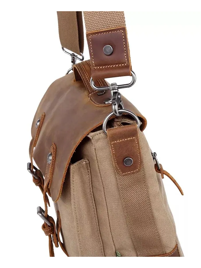 Сумка-мессенджер Hudson Canvas TSD BRAND — изображение 8 из 15, хаки