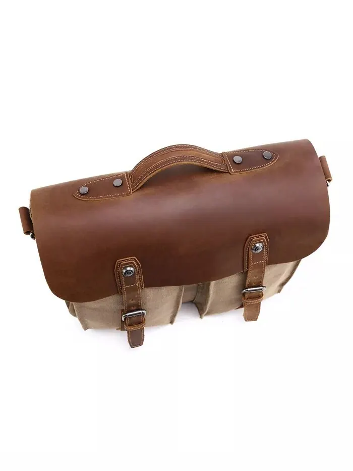 Сумка-мессенджер Hudson Canvas TSD BRAND — изображение 9 из 15, хаки