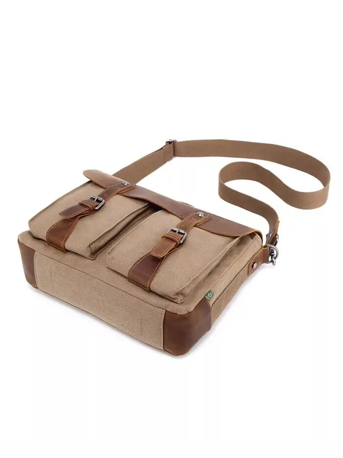Сумка-мессенджер Hudson Canvas TSD BRAND — изображение 10 из 15, хаки