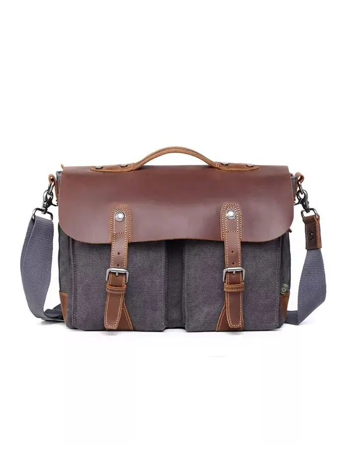 Сумка-мессенджер Hudson Canvas TSD BRAND — изображение 1 из 15, серый