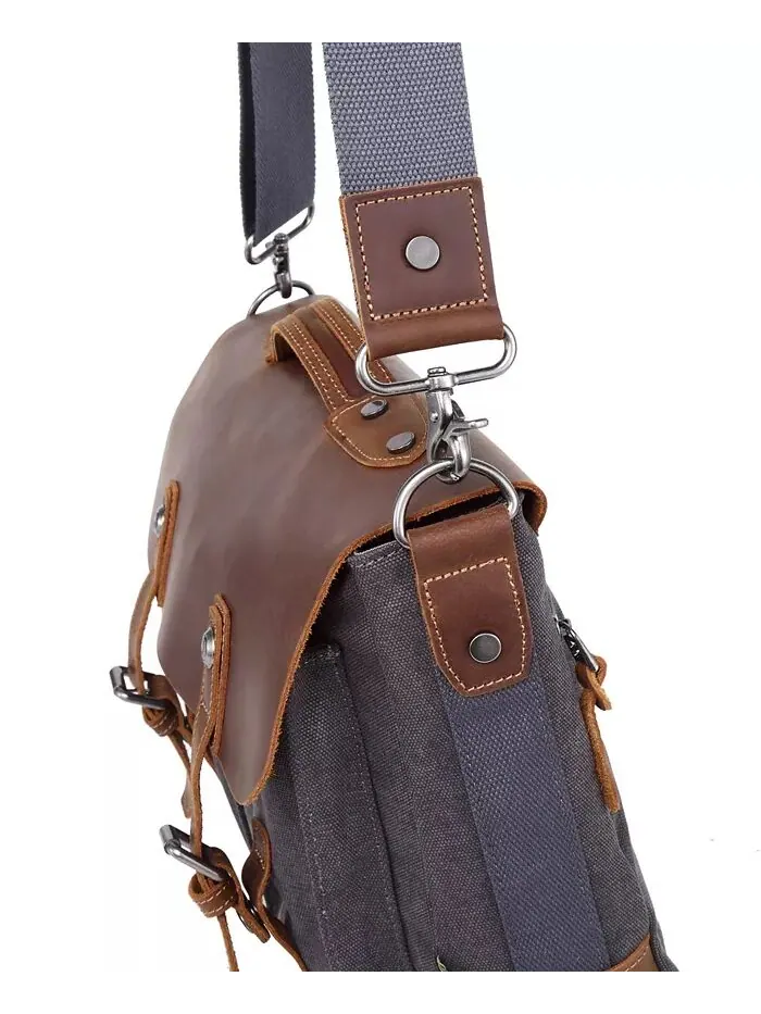 Сумка-мессенджер Hudson Canvas TSD BRAND — изображение 11 из 15, серый