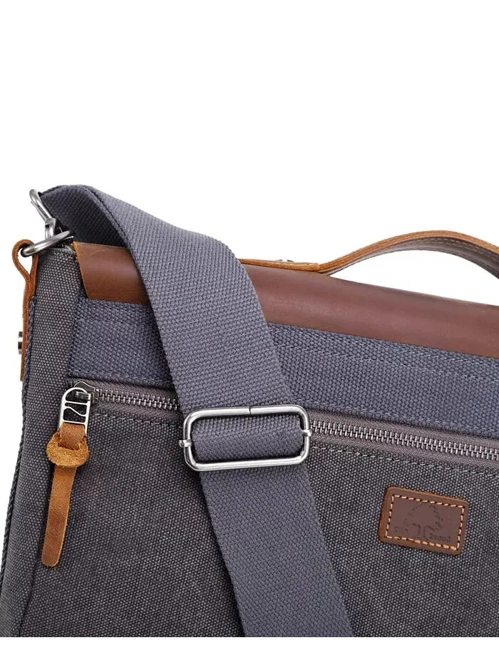 Сумка-мессенджер Hudson Canvas TSD BRAND — изображение 13 из 15, серый