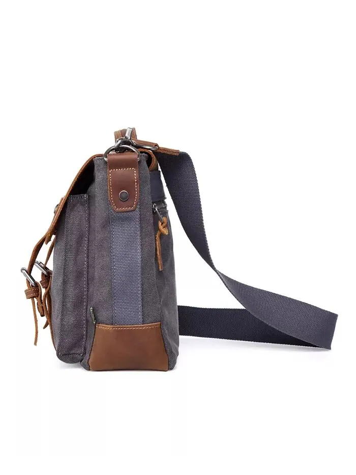 Сумка-мессенджер Hudson Canvas TSD BRAND — изображение 3 из 15, серый
