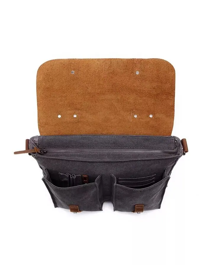 Сумка-мессенджер Hudson Canvas TSD BRAND — изображение 6 из 15, серый