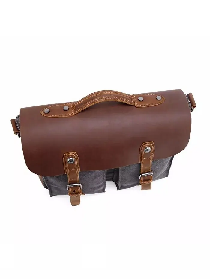 Сумка-мессенджер Hudson Canvas TSD BRAND — изображение 10 из 15, серый